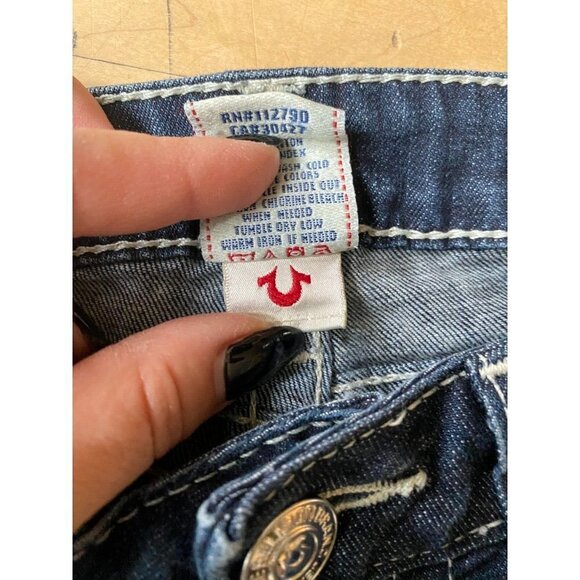 True Religion sz 28 blue Jean Denim women straight leg - Picture 4 of 6